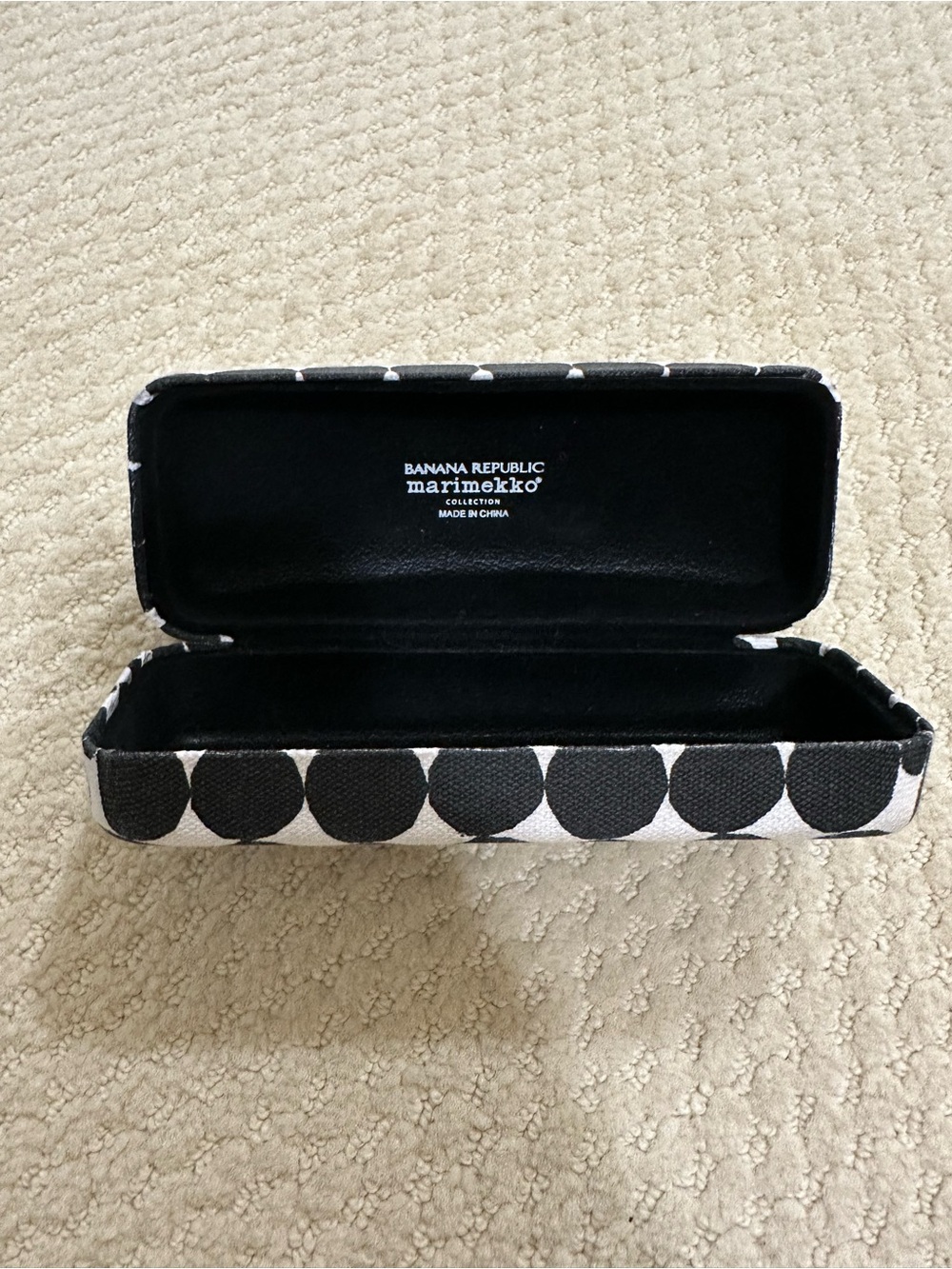 Banana Republic x Marimekko Black and White Polka Dot Sunglasses Case
